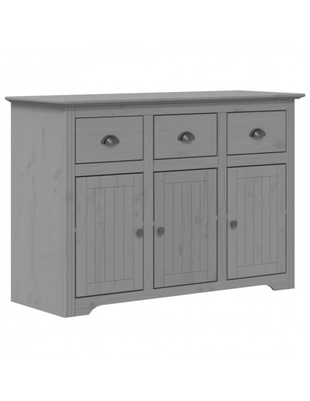 Credenza BODO 115,5x43x200,5 cm Legno Massello di Pino Grigio