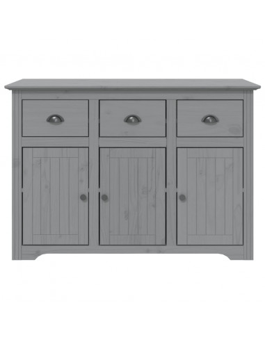 Credenza BODO 115,5x43x200,5 cm Legno Massello di Pino Grigio
