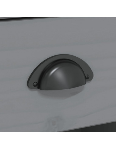 Credenza BODO 115,5x43x200,5 cm Legno Massello di Pino Grigio