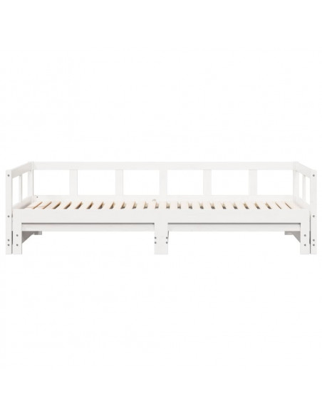 Dormeuse senza Materasso Bianca 90x200 cm Legno Massello Pino