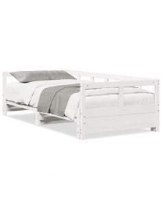 Dormeuse senza Materasso Bianca 90x200 cm Legno Massello Pino 2