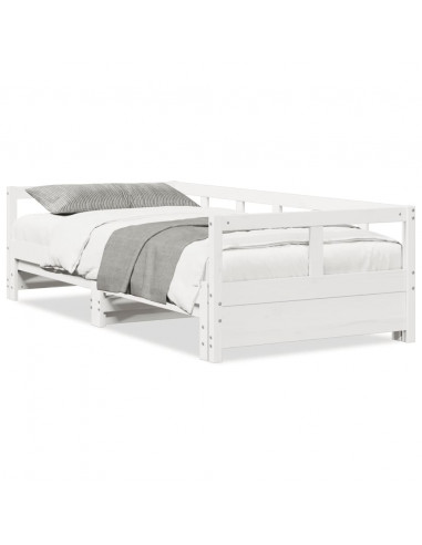 Dormeuse senza Materasso Bianca 90x200 cm Legno Massello Pino