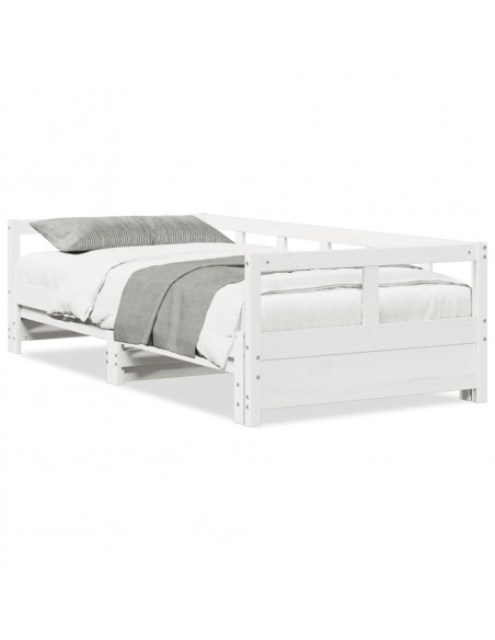 Dormeuse senza Materasso Bianca 90x200 cm Legno Massello Pino