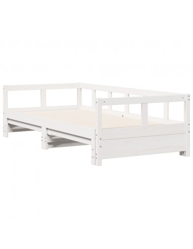 Dormeuse senza Materasso Bianca 90x200 cm Legno Massello Pino