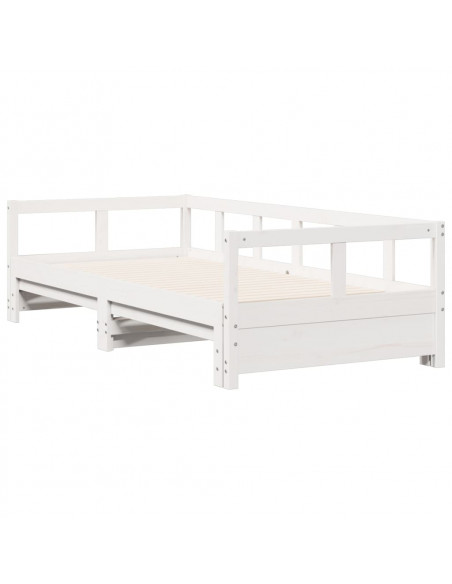 Dormeuse senza Materasso Bianca 90x200 cm Legno Massello Pino