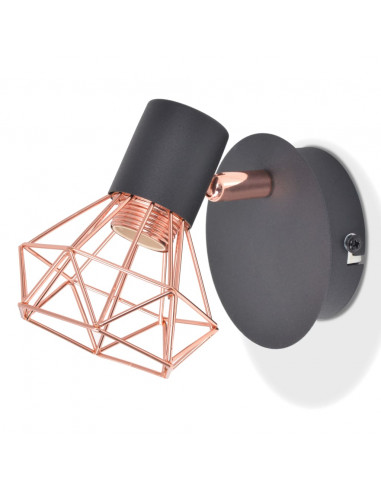 Applique 2 pz E14 Nero e Rame