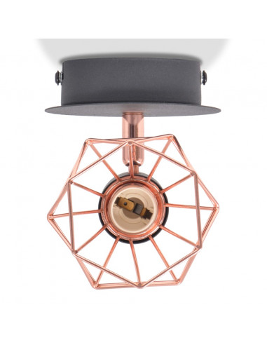 Applique 2 pz E14 Nero e Rame