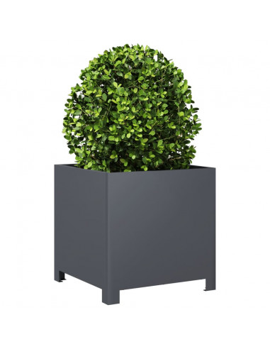 Fioriera da Giardino Antracite 40x40x40 cm in Acciaio
