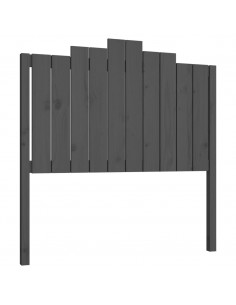 Testiera per Letto Grigia 106x4x110cm in Legno Massello di Pino 2