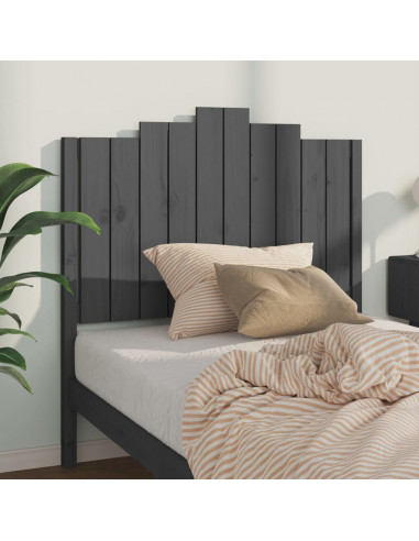 Testiera per Letto Grigia 106x4x110cm in Legno Massello di Pino