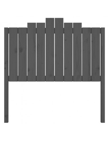 Testiera per Letto Grigia 106x4x110cm in Legno Massello di Pino