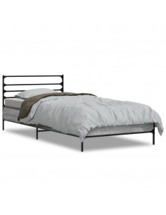 Giroletto Grigio Sonoma 90x190cm in Legno Multistrato e Metallo 2