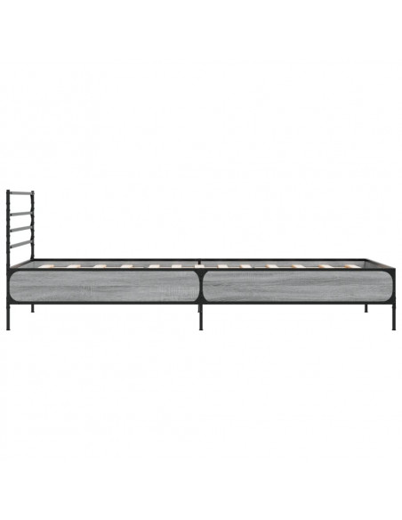 Giroletto Grigio Sonoma 90x190cm in Legno Multistrato e Metallo