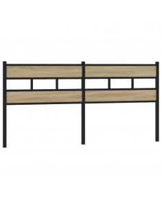 Testiera di Ricambio Rovere Sonoma 180 cm in Ferro e Legno Multistrato 2