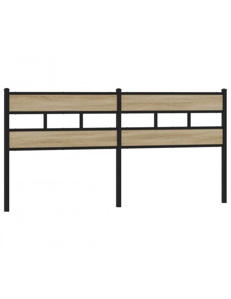 Testiera di Ricambio Rovere Sonoma 180 cm in Ferro e Legno Multistrato