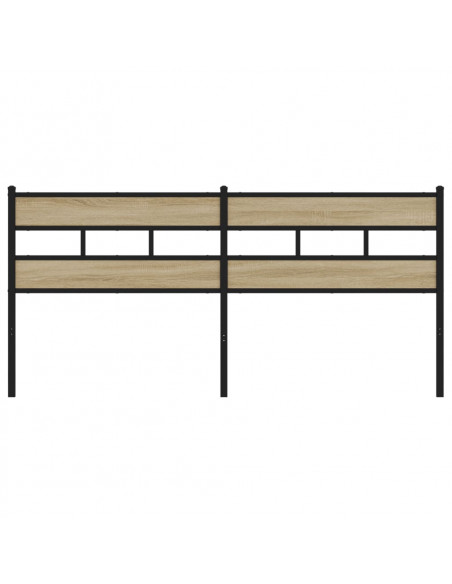 Testiera di Ricambio Rovere Sonoma 180 cm in Ferro e Legno Multistrato