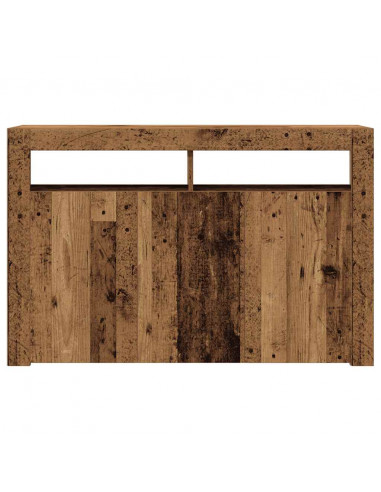 Credenza con Luci LED Legno Antico 115,5x30x75 cm in Truciolato