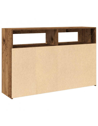 Credenza con Luci LED Legno Antico 115,5x30x75 cm in Truciolato