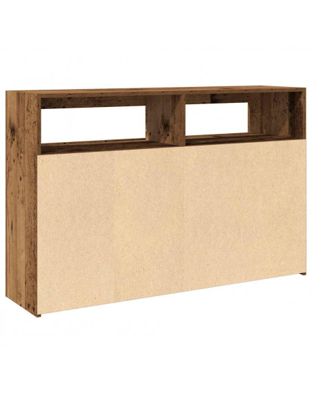 Credenza con Luci LED Legno Antico 115,5x30x75 cm in Truciolato