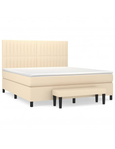 Giroletto a Molle con Materasso Crema 180x200 cm in Tessuto 2