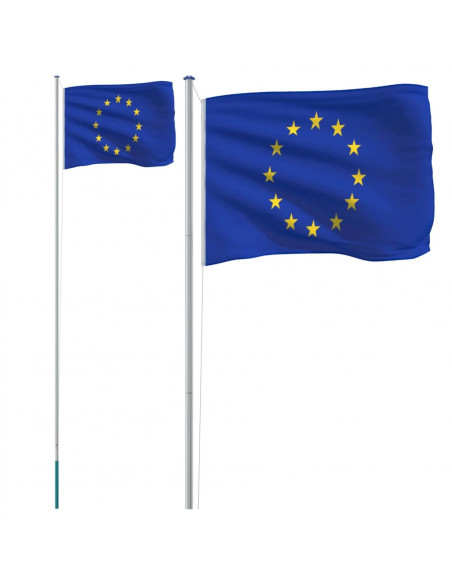 Asta e Bandiera Europa 6,23 m Alluminio