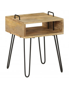 Comodino in Legno Massello di Mango 40x34x47 cm 2