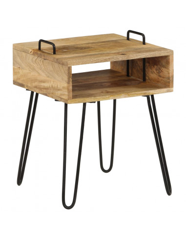 Comodino in Legno Massello di Mango 40x34x47 cm