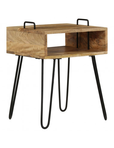 Comodino in Legno Massello di Mango 40x34x47 cm