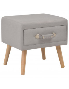 Comodino Grigio 40x35x40 cm in Tessuto 2