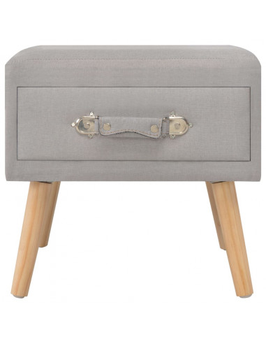 Comodino Grigio 40x35x40 cm in Tessuto