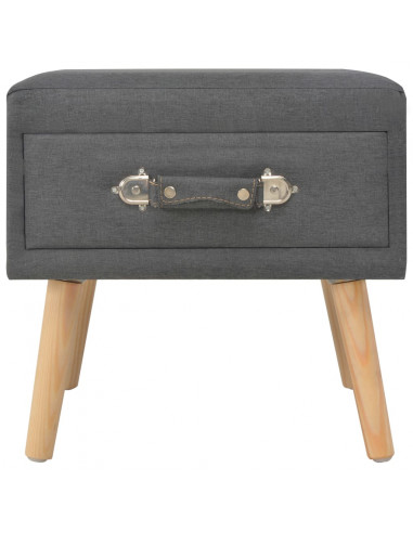 Comodino Grigio Scuro 40x35x40 cm in Tessuto
