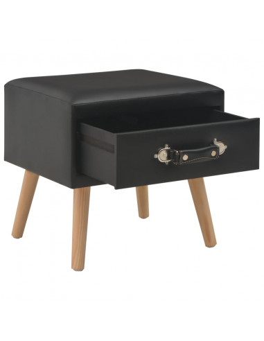 Comodino Nero 40x35x40 cm in Similpelle