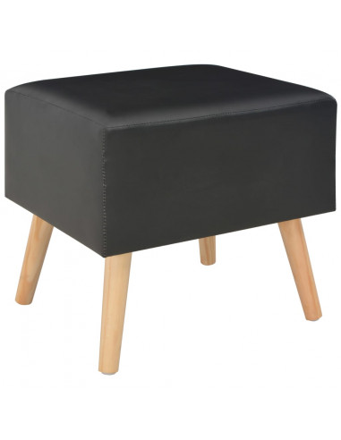 Comodino Nero 40x35x40 cm in Similpelle
