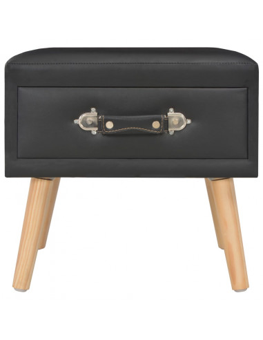 Comodino Nero 40x35x40 cm in Similpelle