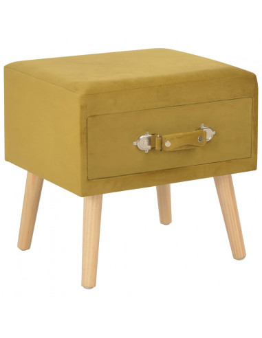 Comodino Mustard 40x35x40 cm in Velluto