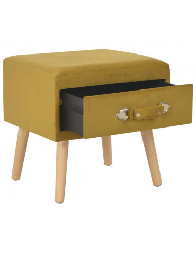 Comodino Mustard 40x35x40 cm in Velluto