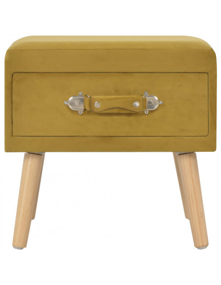 Comodino Mustard 40x35x40 cm in Velluto