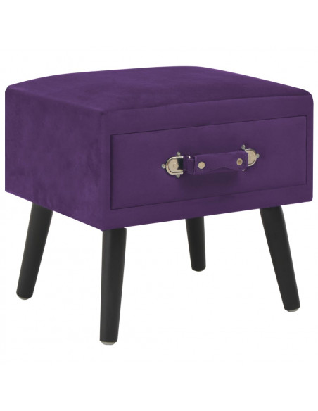 Comodino Viola Scuro 40x35x40 cm in Velluto