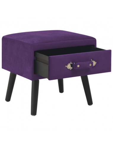 Comodino Viola Scuro 40x35x40 cm in Velluto