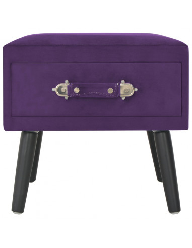 Comodino Viola Scuro 40x35x40 cm in Velluto