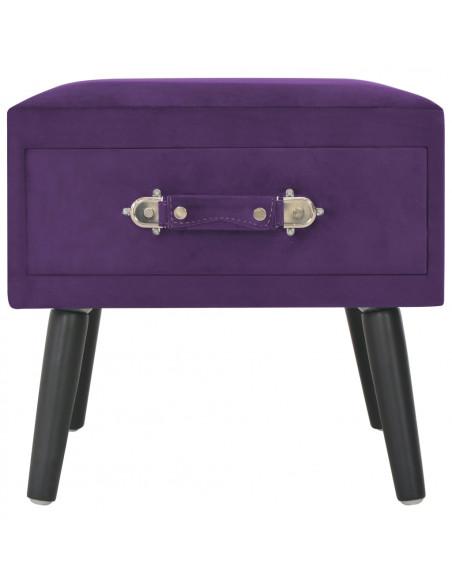 Comodino Viola Scuro 40x35x40 cm in Velluto