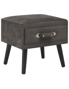 Comodino Grigio 40x35x40 cm in Velluto 2