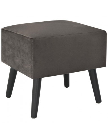 Comodino Grigio 40x35x40 cm in Velluto