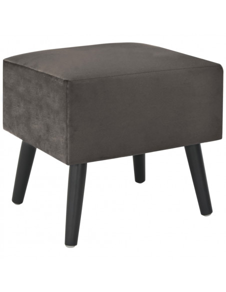 Comodino Grigio 40x35x40 cm in Velluto