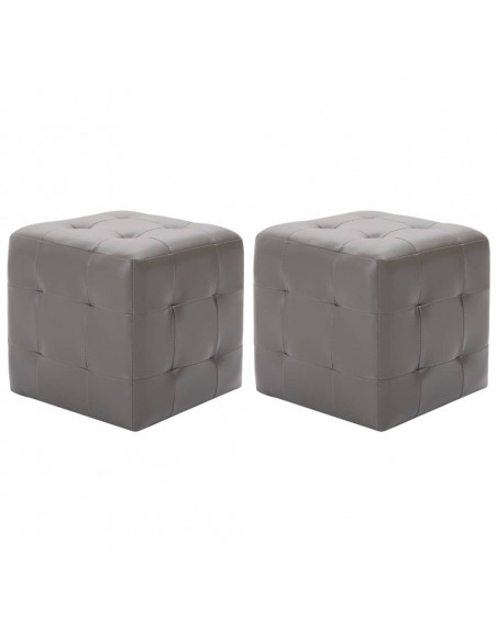 Comodini 2 pz Grigio 30x30x30 cm in Similpelle