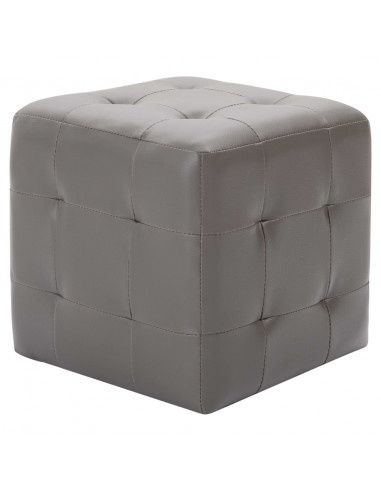 Comodini 2 pz Grigio 30x30x30 cm in Similpelle