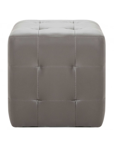 Comodini 2 pz Grigio 30x30x30 cm in Similpelle