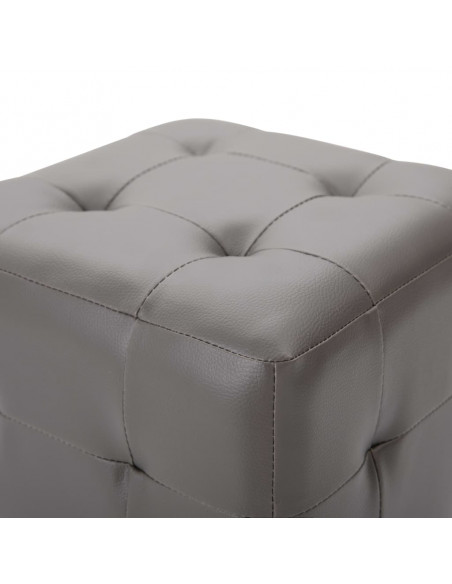Comodini 2 pz Grigio 30x30x30 cm in Similpelle