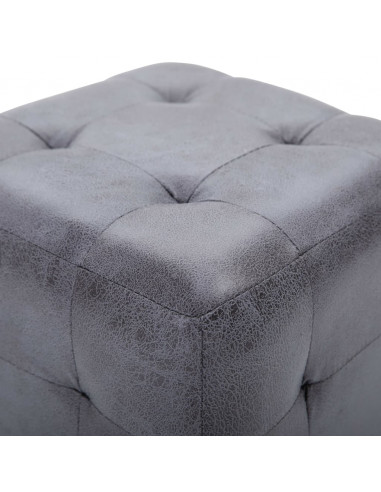 Comodini 2 pz Grigio 30x30x30 cm in Similpelle Scamosciata