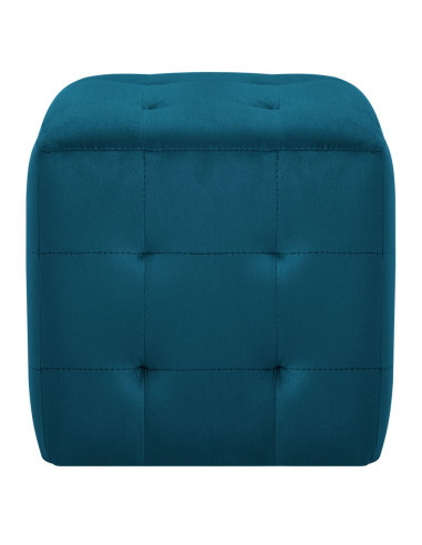 Comodini 2 pz Blu 30x30x30 cm in Tessuto Vellutato